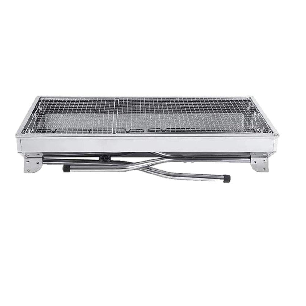Wansa Foldable Stainless Charcoal Grill, LX100262 - Silver