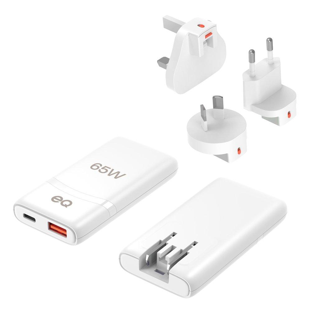 EQ Gan Charger 65W UK, EQ-VTX-65VLAC-Z -White
