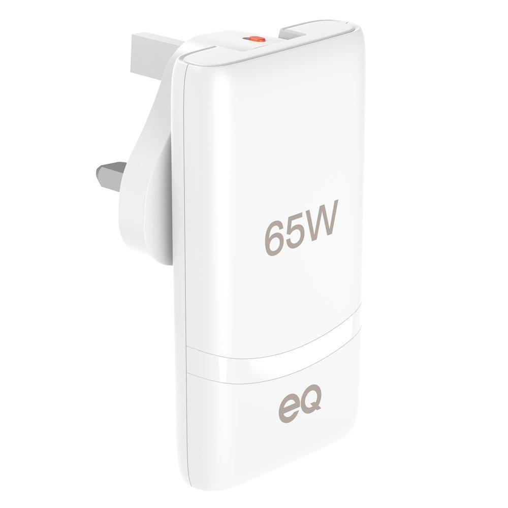 EQ Gan Charger 65W UK, EQ-VTX-65VLAC-Z -White