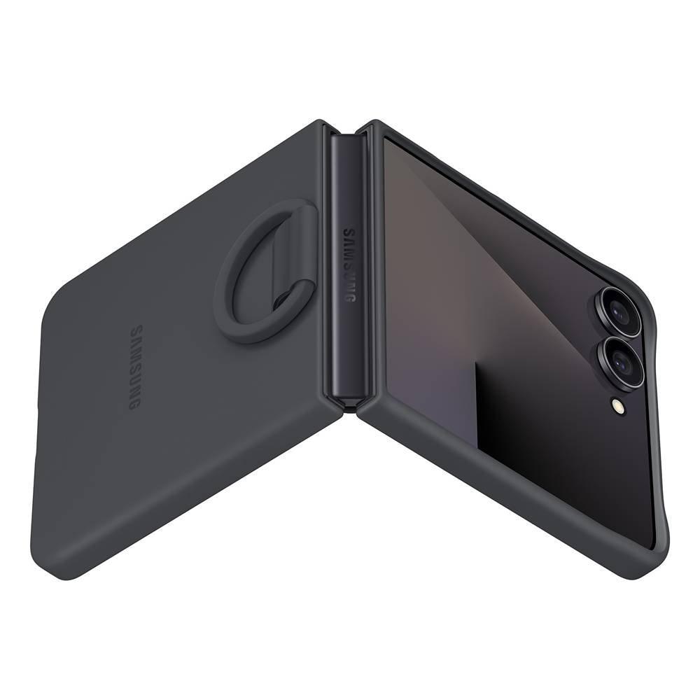 Samsung Silicone Case with Ring for Galaxy Z Flip7 - Black 
