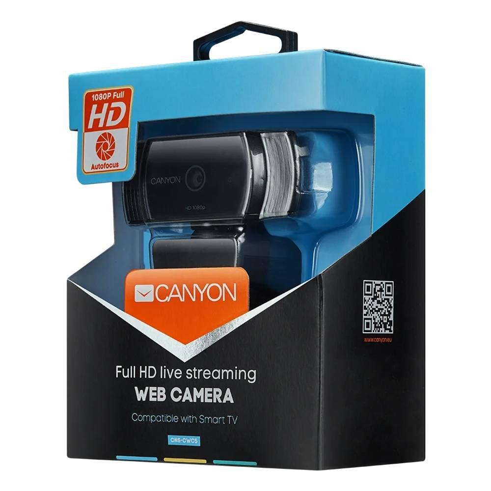 Canyon C5 HD HD Webcam, 1080P, CNS-CWC5 – Black 