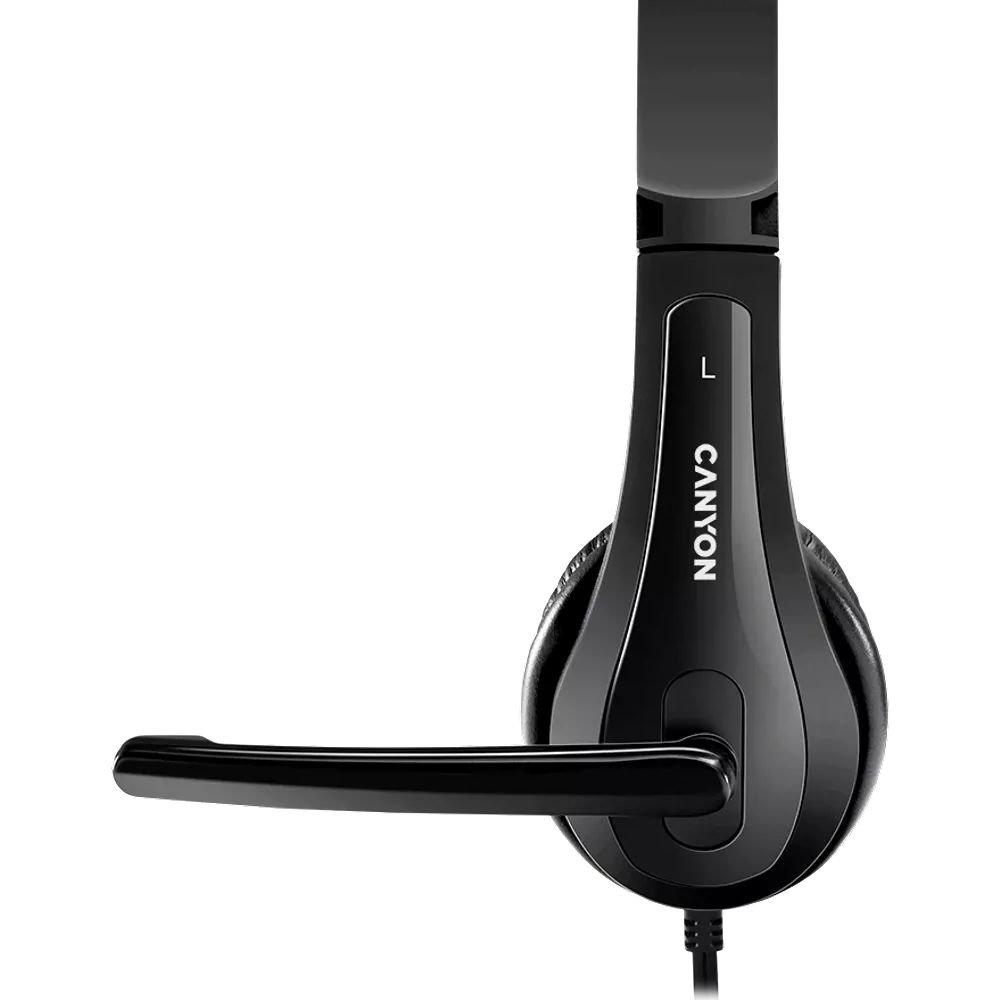 Canyon headset, Wired, Mic, USB Type-A, CNS-CHSU1B - Black