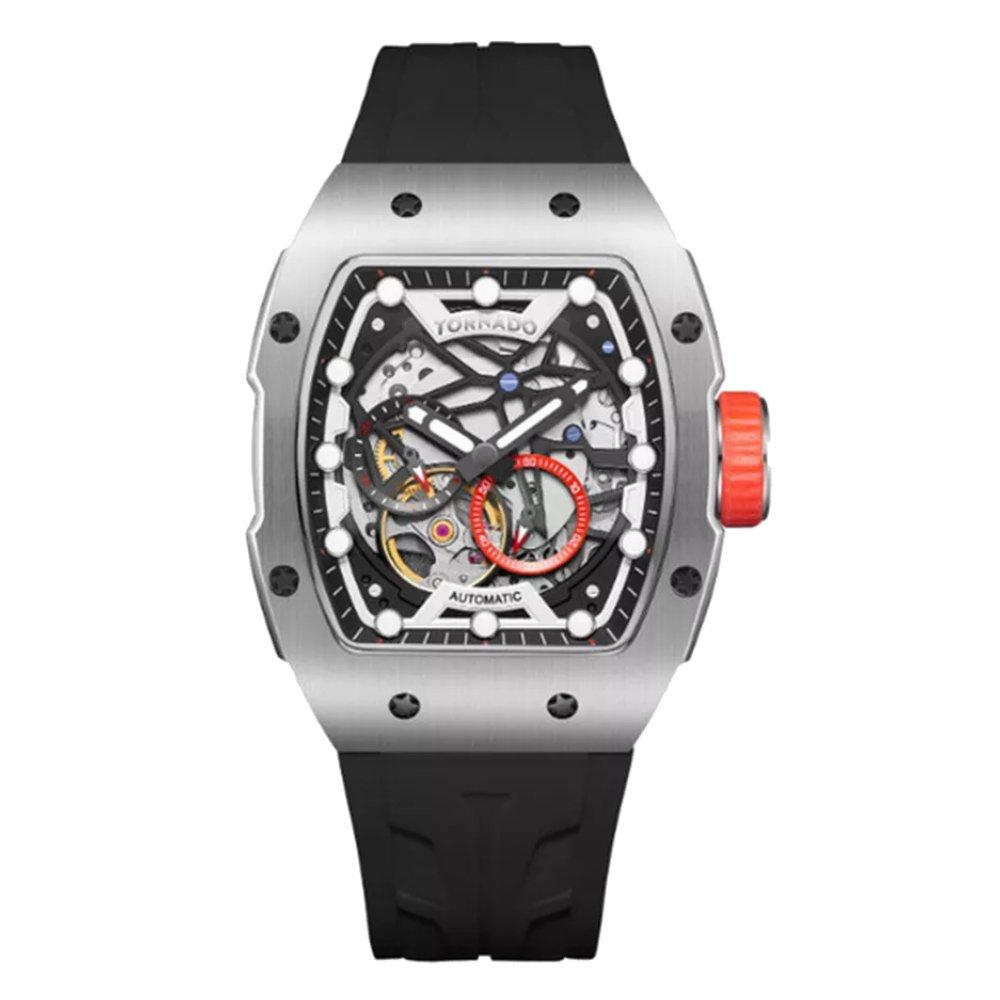 Toronado Watch For Men 38.5mm Black Strap T24302-SSBB Silver