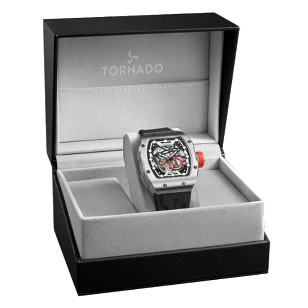 Toronado Watch For Men 38.5mm Black Strap T24302-SSBB Silver