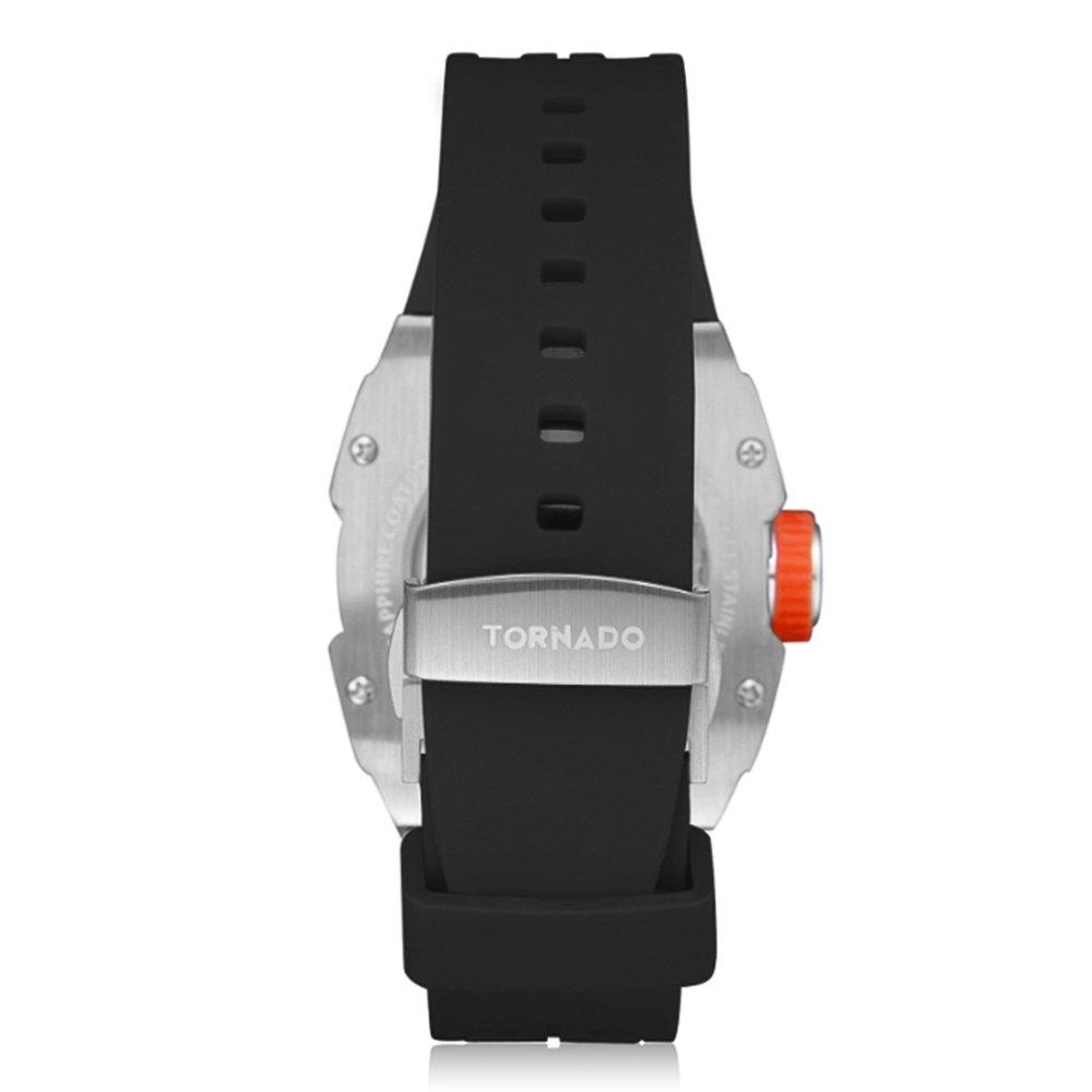 Toronado Watch For Men 38.5mm Black Strap T24302-SSBB Silver