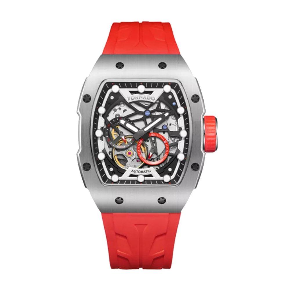Toronado Watch For Men 38.5mm Red Strap T24302-SSRB Silver