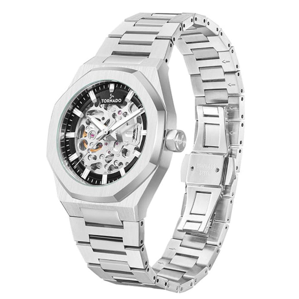 ساعة تورونادو رجالي 41 ملم سوار فضي T24303-SBSB فضي