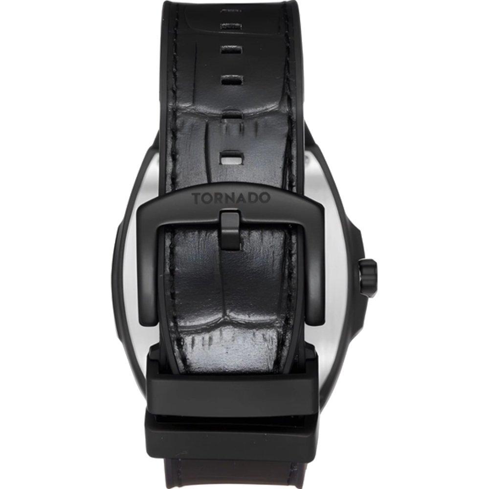ساعة تورونادو رجالي 44 ملم سوار أسود T25301-BLBB أسود