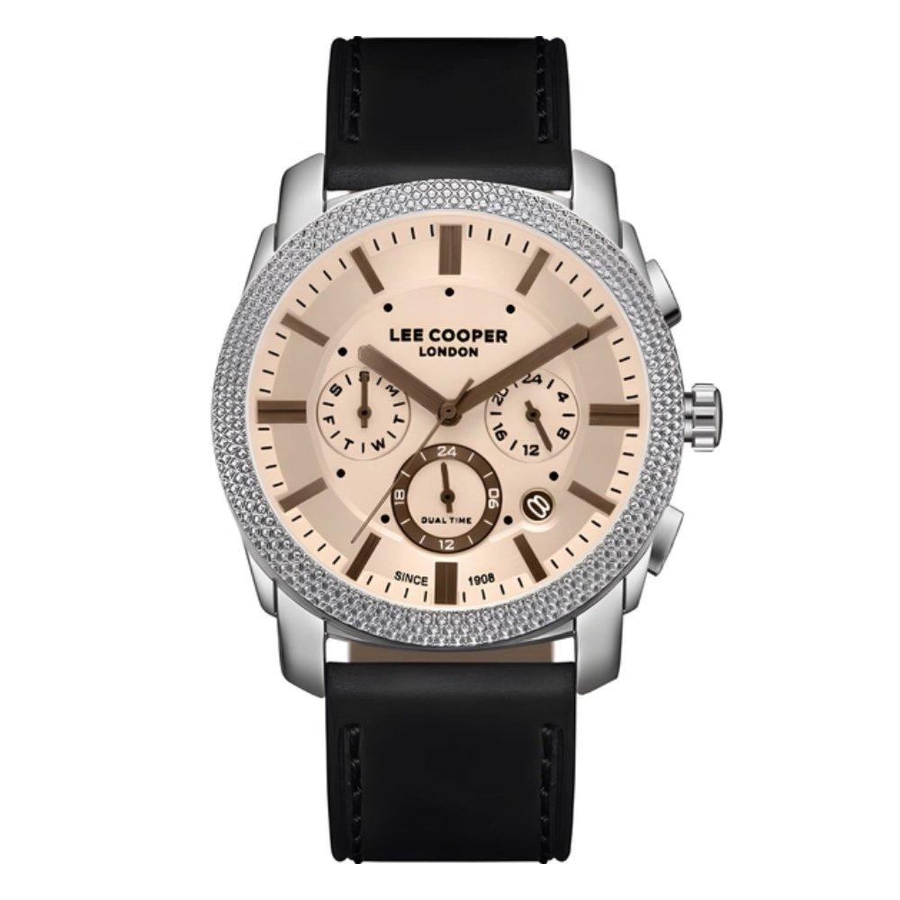 Lee Cooper Watch For Men 42mm Black Strap LC08178.331 Silver