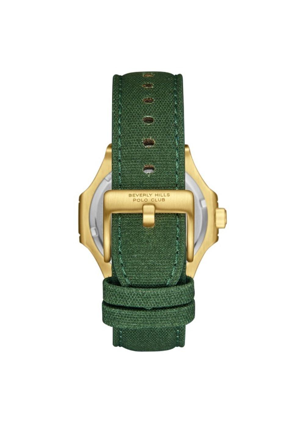 Beverly Hills Polo Men's Watch, Multifunction, Metal Strap, 24x20mm, BHPC-BP3792X.177 - Green