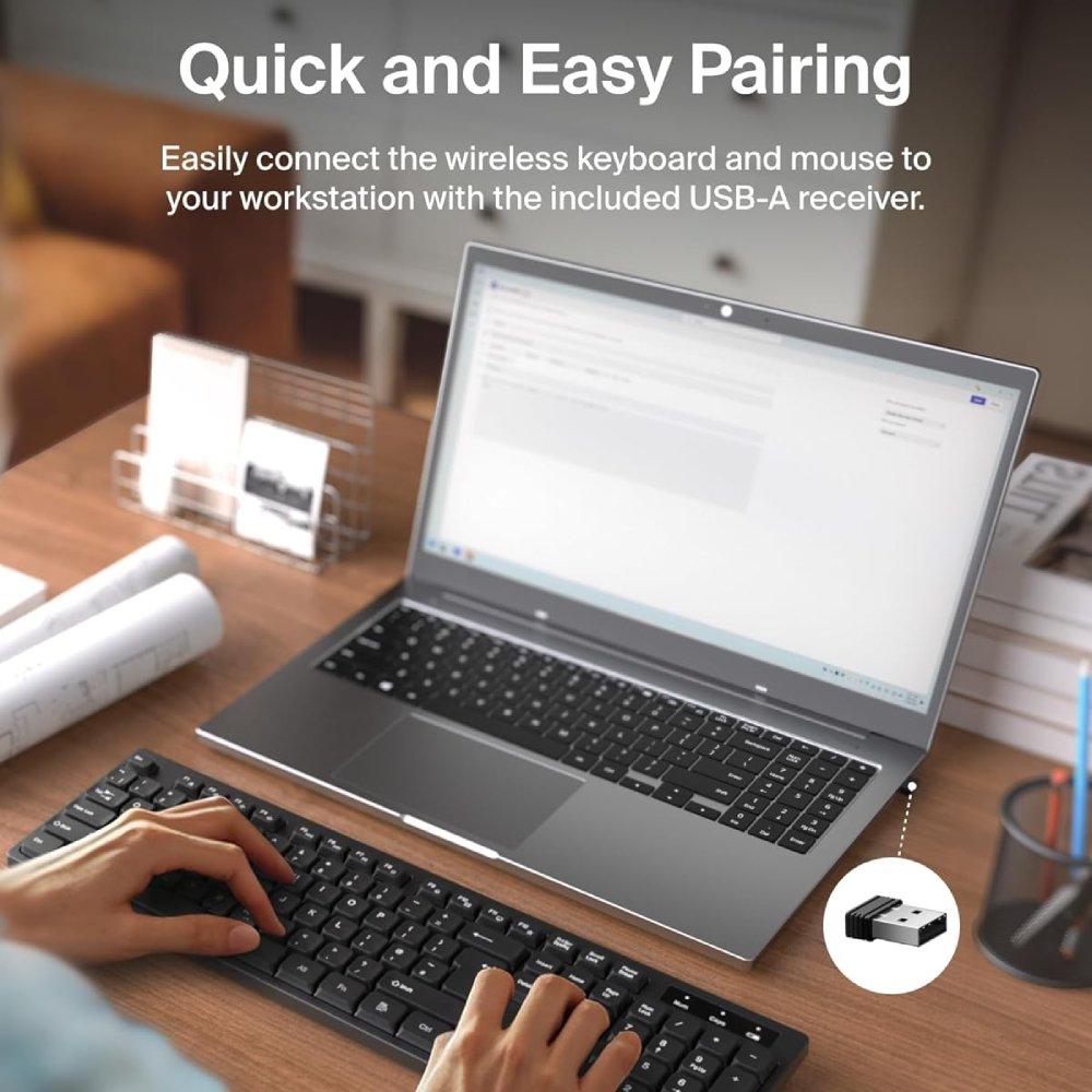 Belkin Wireless Keyboard and Mouse with USB-A Receiver BBZ010AR Black