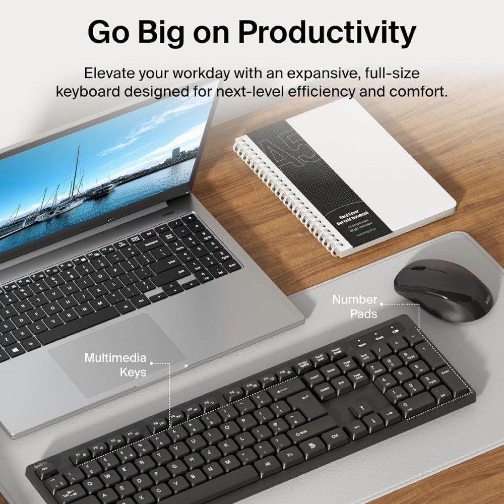 Belkin Wireless Keyboard and Mouse with USB-A Receiver BBZ010AR Black
