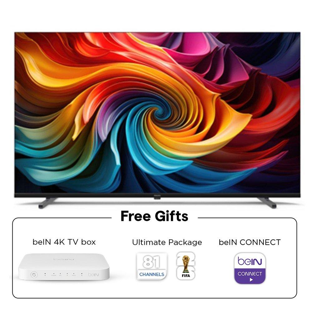 Philips 75" UHD QLED Google TV, 75PQT8530/56 - Black