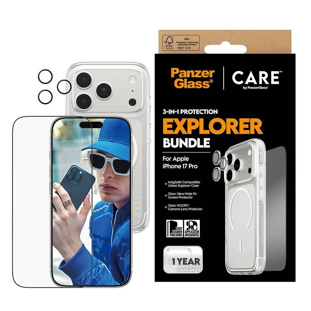 PanzerGlass 3-in-1 Bundle for iPhone 17 Pro, CR74977- Clear