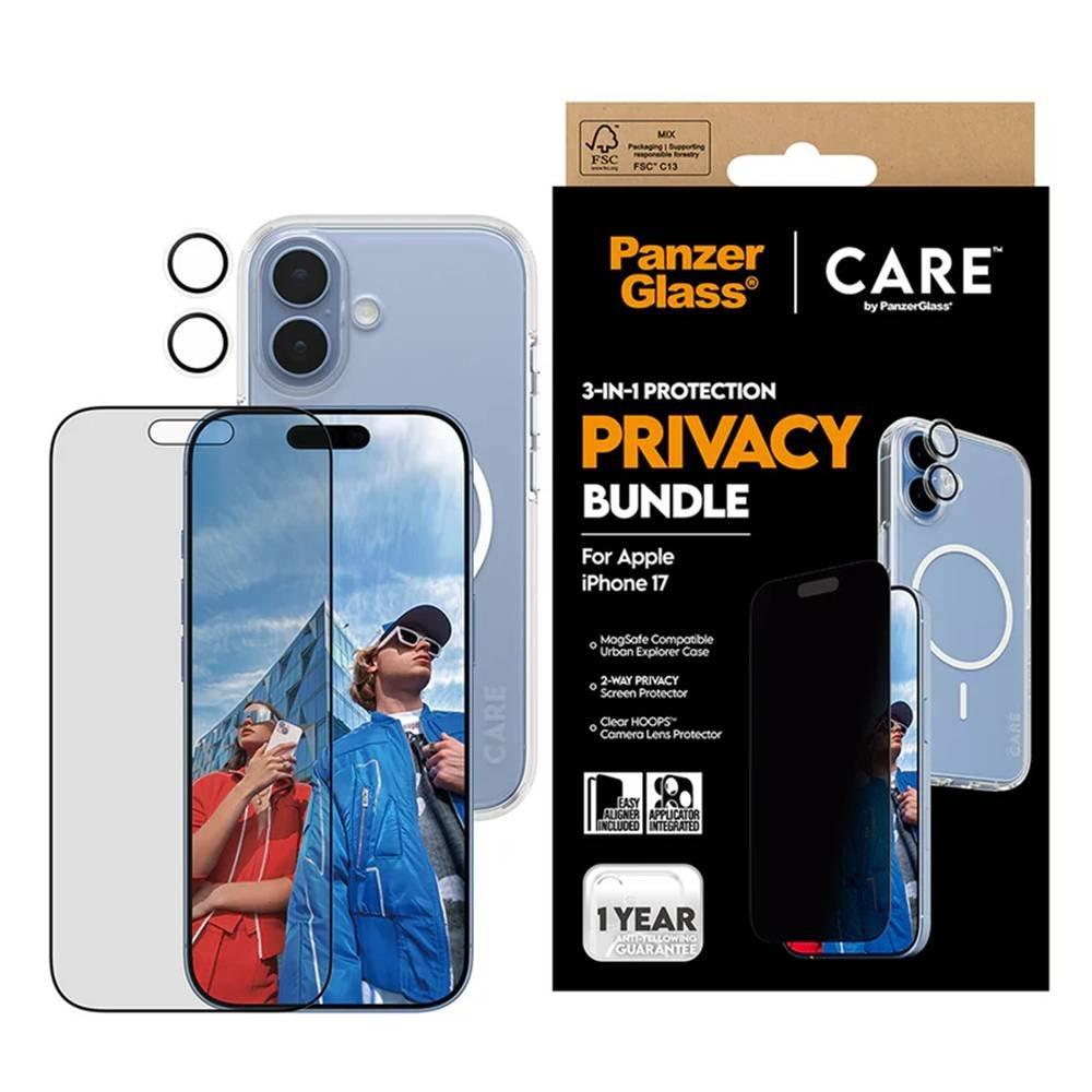 PanzerGlass 3-in-1 Privacy Bundle for iPhone 17, CR55929- Clear
