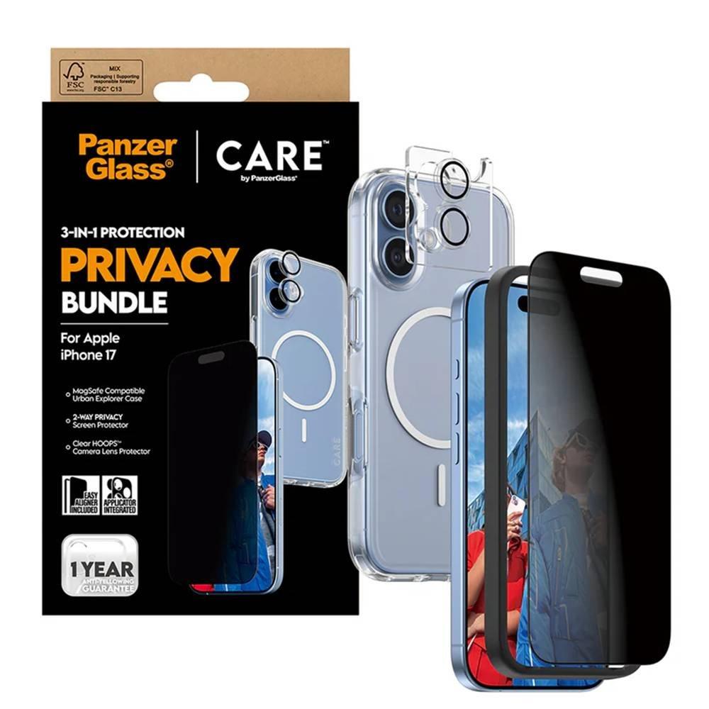 PanzerGlass 3-in-1 Privacy Bundle for iPhone 17, CR55929- Clear