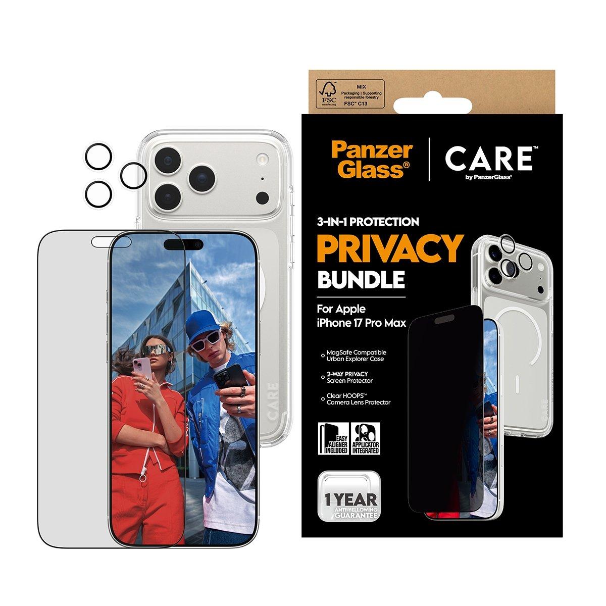 PanzerGlass 3 In 1 Bundle For iPhone 17 Pro Max CR34911 Privacy