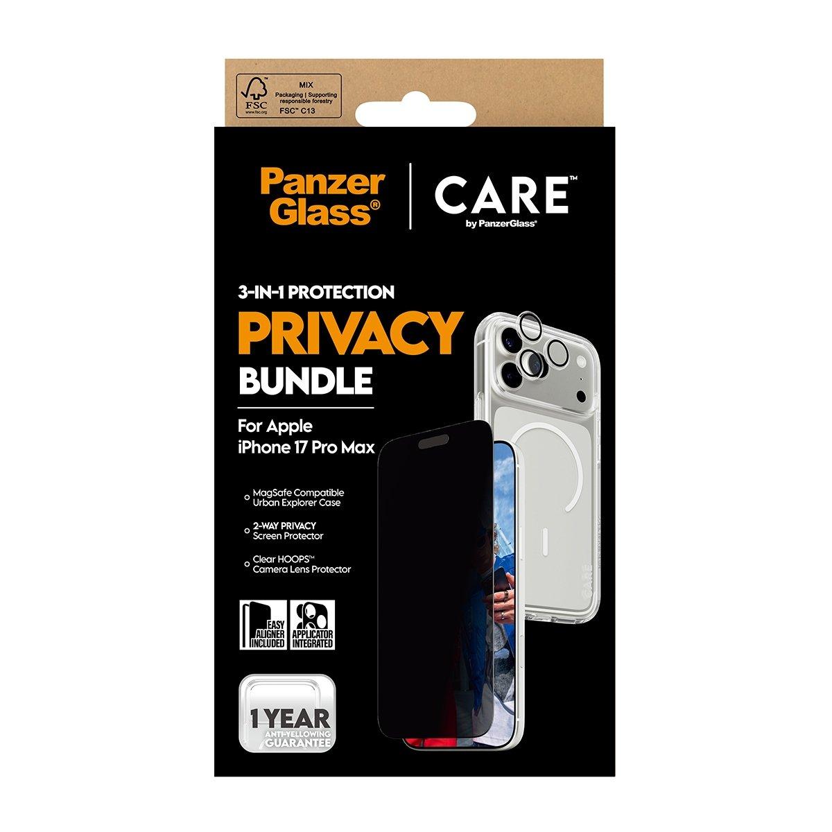 PanzerGlass 3 In 1 Bundle For iPhone 17 Pro Max CR34911 Privacy
