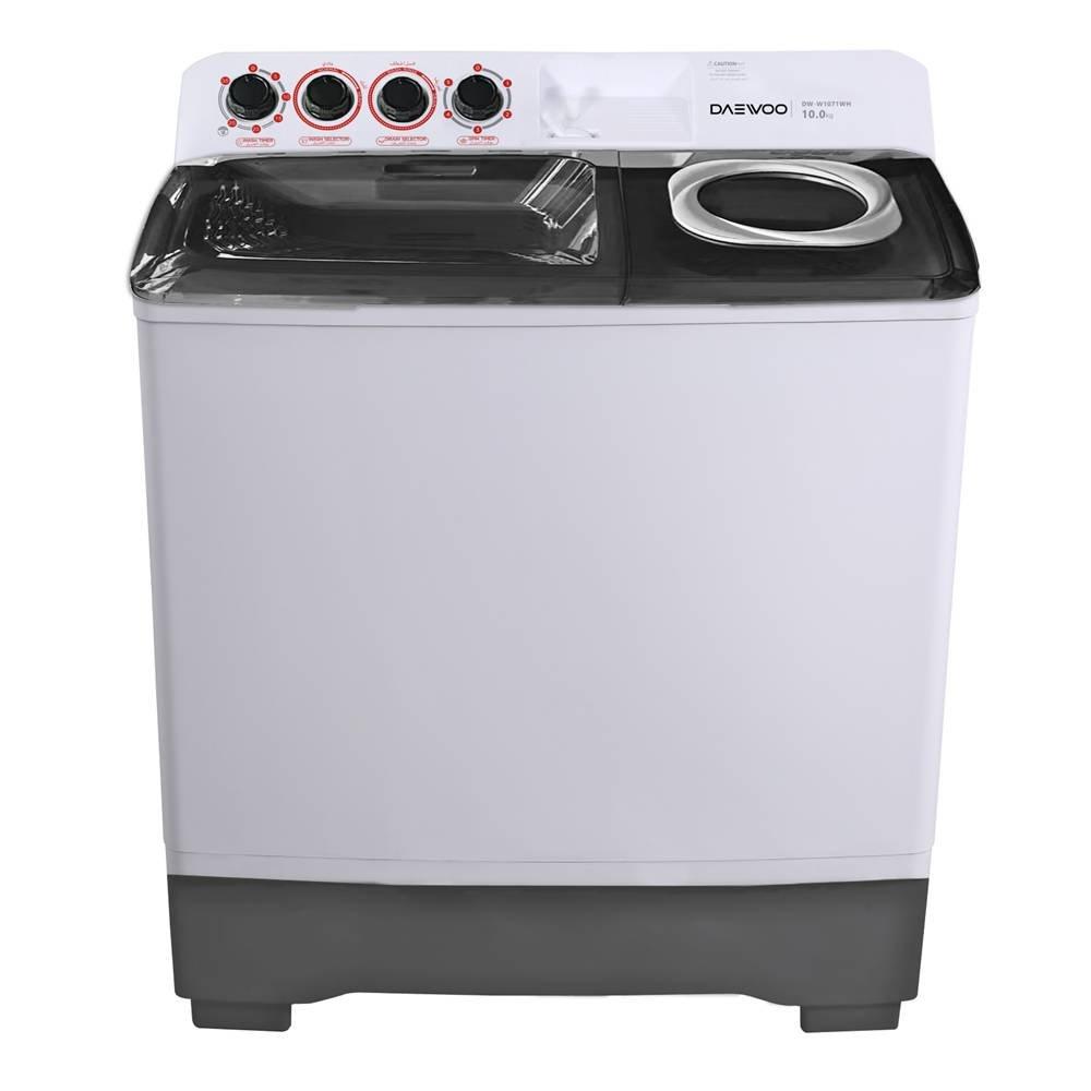 Daewoo Twin Tub Washer, 10kg, DW-W1071WH -White
