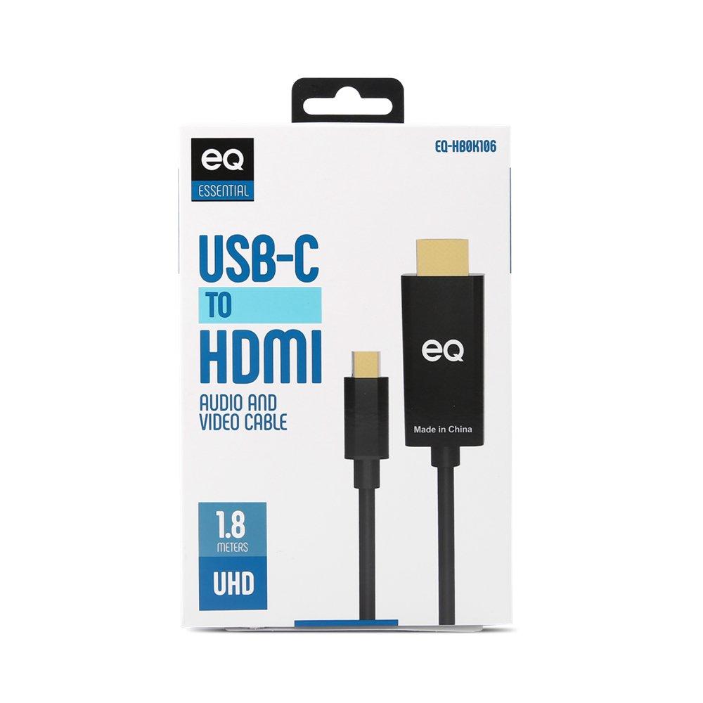 EQ Type C To HDMI Cable, 1,8 m, 60 Hz, PVC, HB0K105