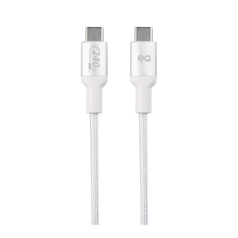 إي كيو Eq Usbc To Usbc Charging Cable Braided 1m eq-cc139a-wht usbc 1 M