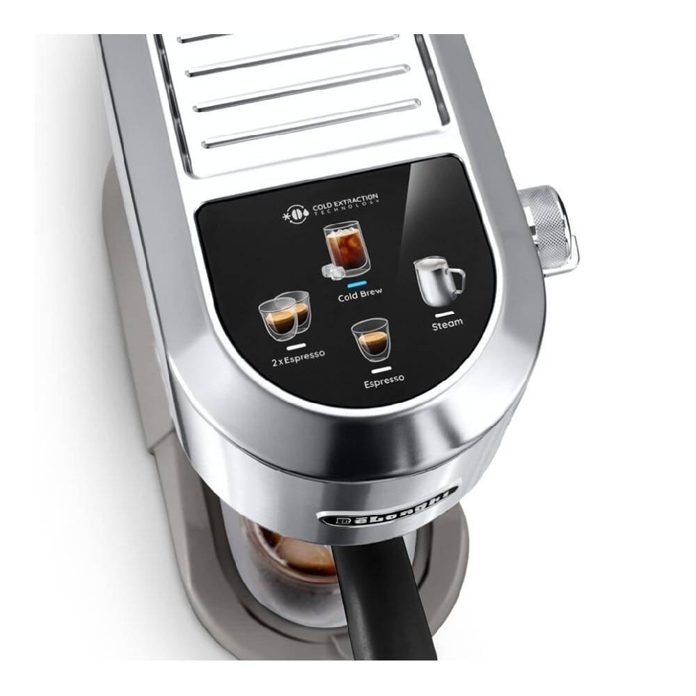 Dedica Duo Espresso Machine with Cold Brew, EC890.M - Silver Metal 