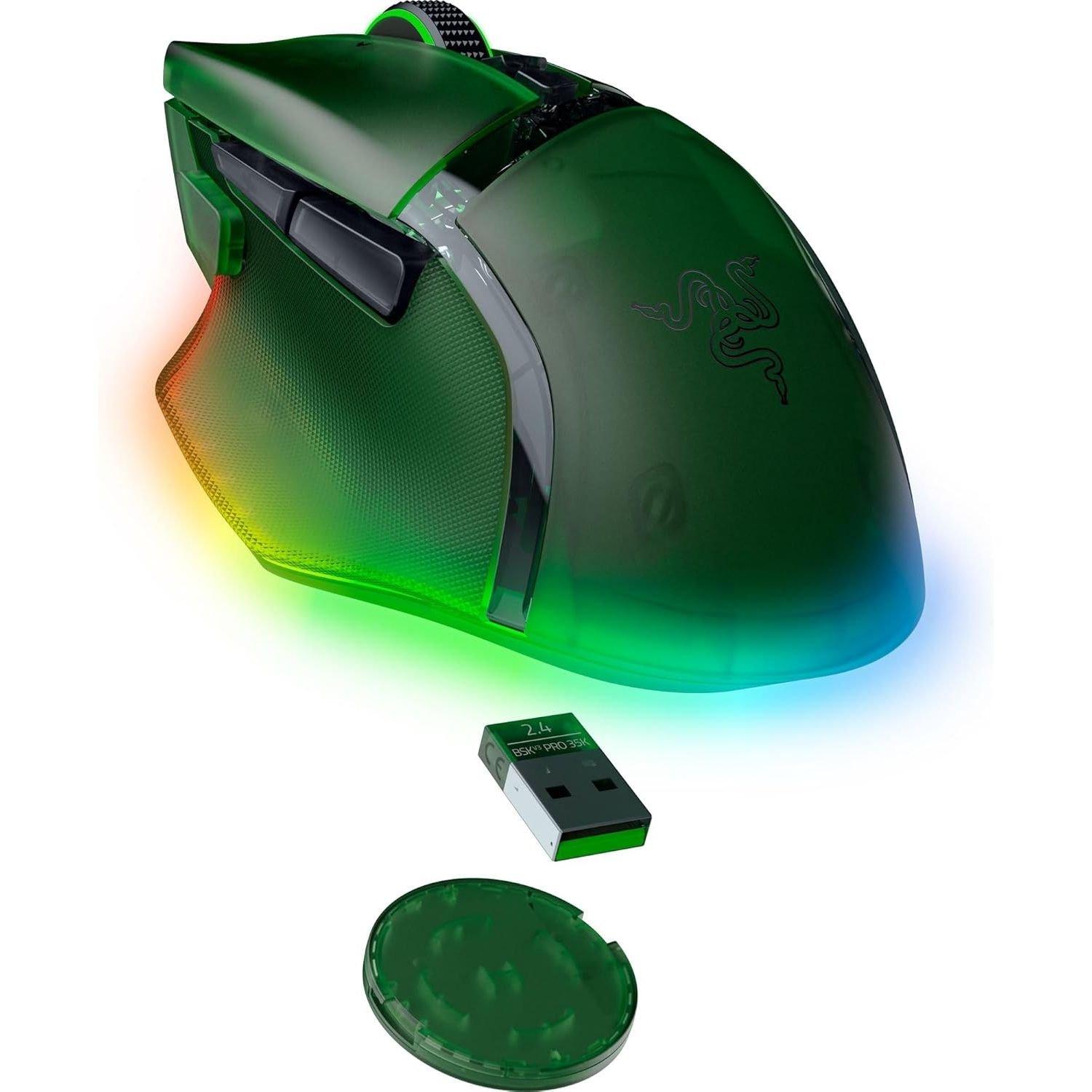 Razer Basilisk V3 Pro 35K Wireless Gaming Mouse, RZ01-05240300-R3U1 - Phantom Green