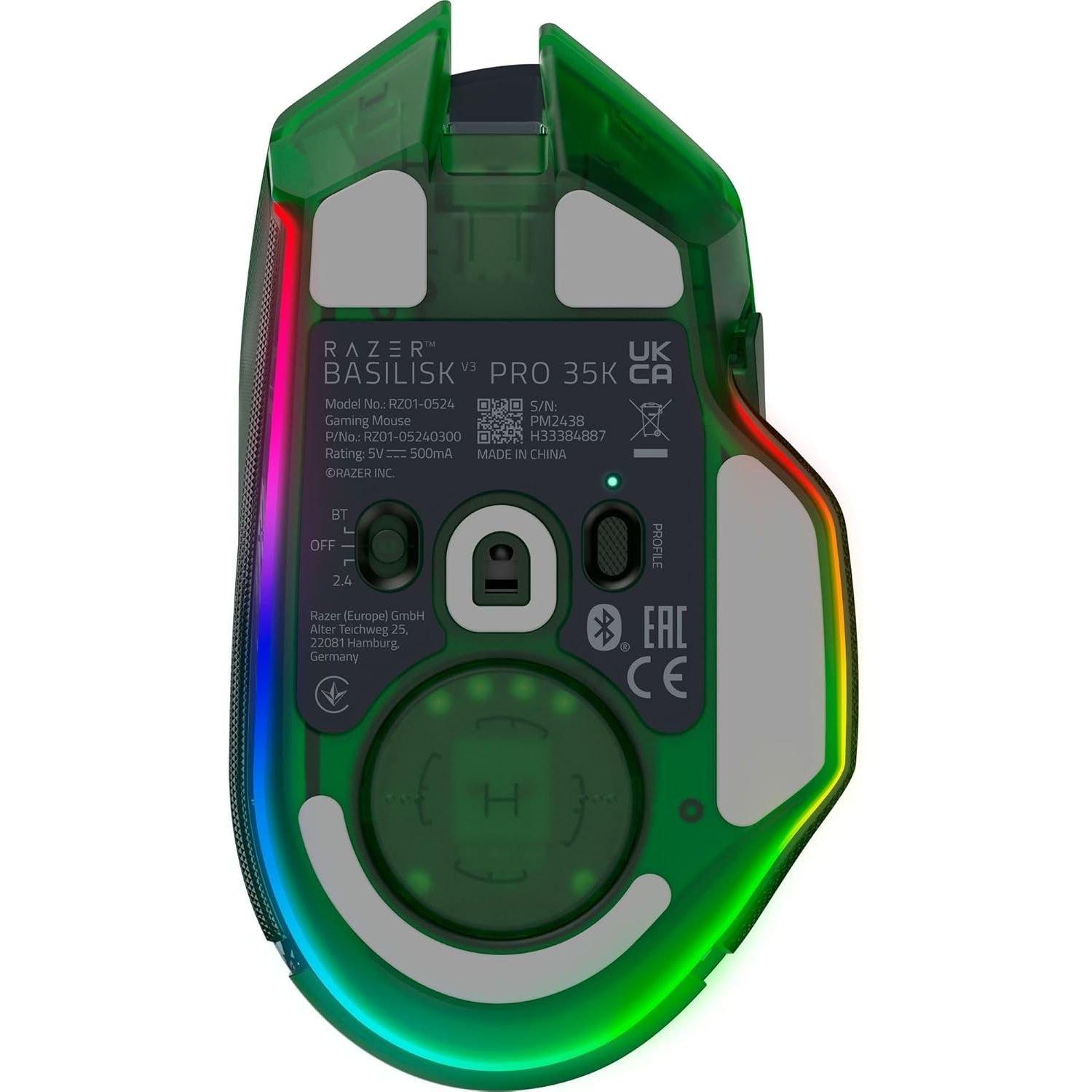 Razer Basilisk V3 Pro 35K Wireless Gaming Mouse, RZ01-05240300-R3U1 - Phantom Green