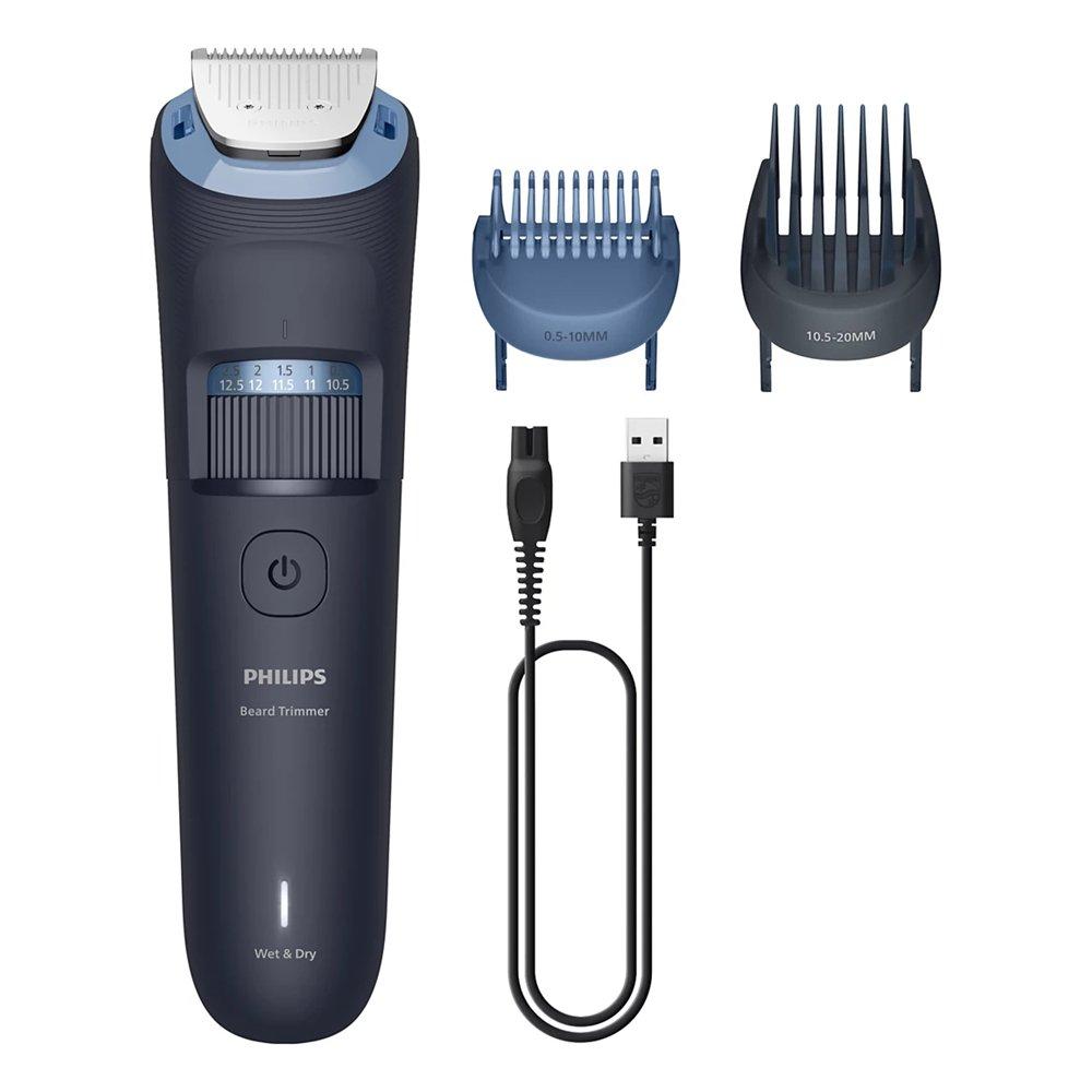 Philips Beard Trimmer BT3665/15 | 40 length settings 0.5–20 mm | Comb lifts hairs for an even trim | 100% washable | Up to 80 min cordless | USB-A charging | Battery indicator