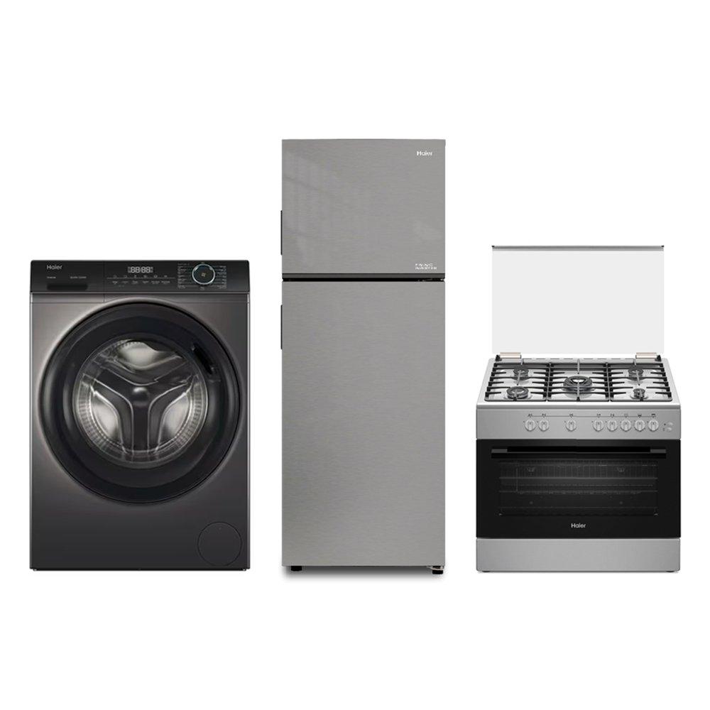 Haier Bundle of Haier 90X60cm Gas Cooker + 9kg Front Load Washer + 12.6CFT Top Mount Refrigerator