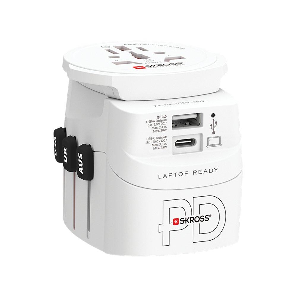 Skross Pro Light USB AC45PD Travel Adapter, 1302474 – White