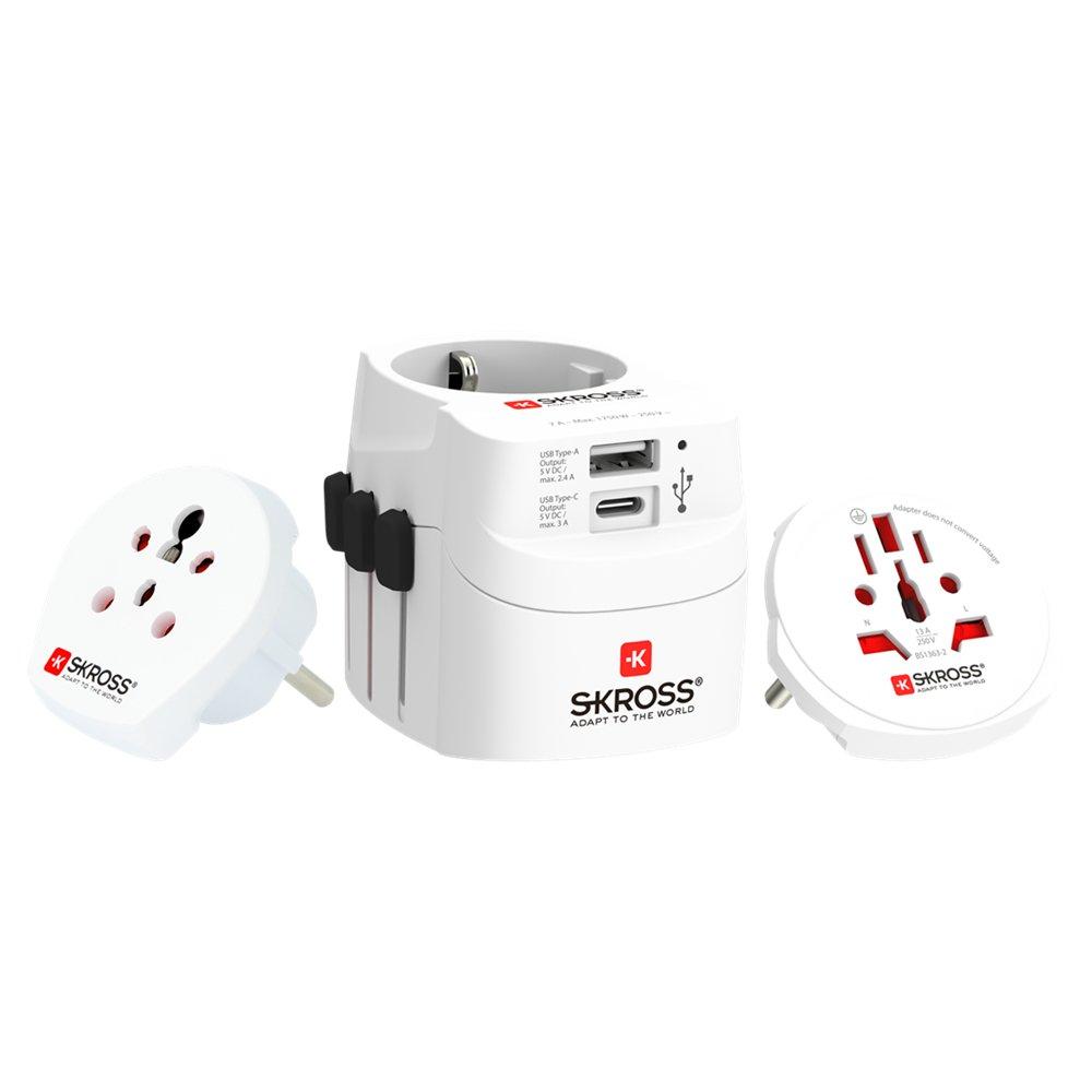 Skross Pro Light USB Travel Adapter, 1.302475 – White