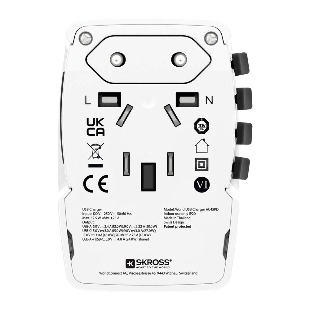 Skross AC45PD USB Charger with Cable, 1302332 - White