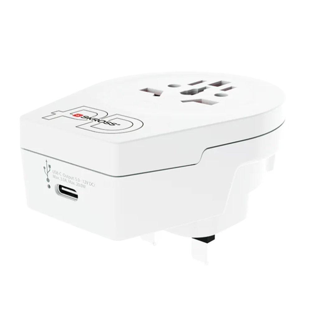 Skross World to UK C20PD USB Adapter, 1500291 – White