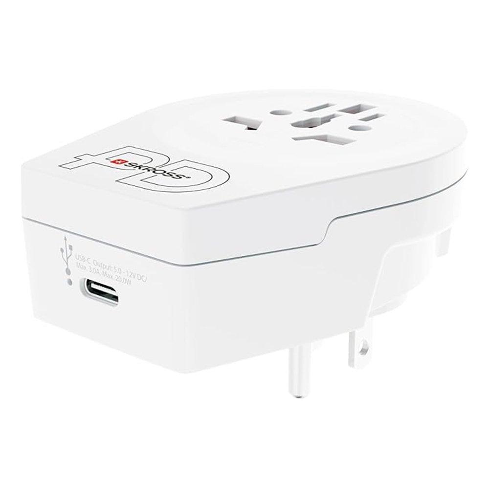 Skross World to USA C20PD USB Adapter, 1500292 - White