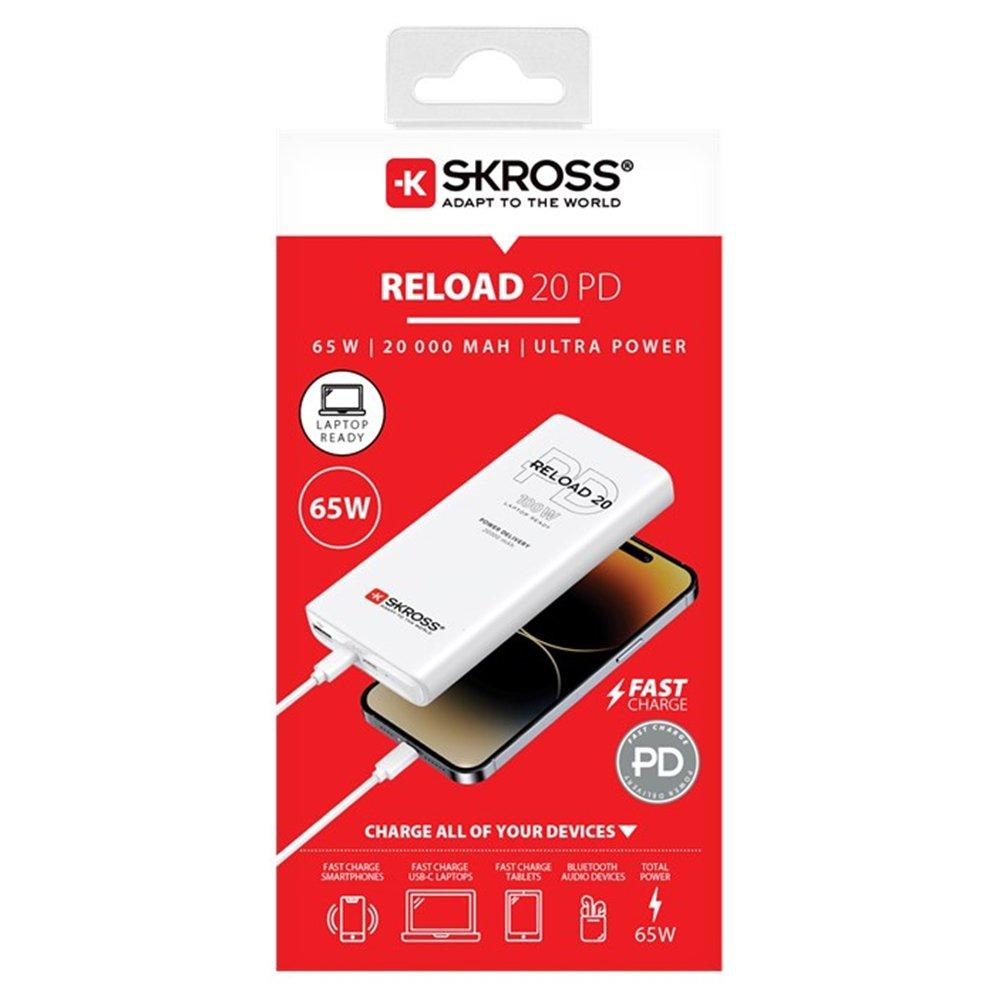 باور بانك سكروس ريلود 20,000 مللي أمبير/ساعة، SKPBR20PD065WCN – أبيض