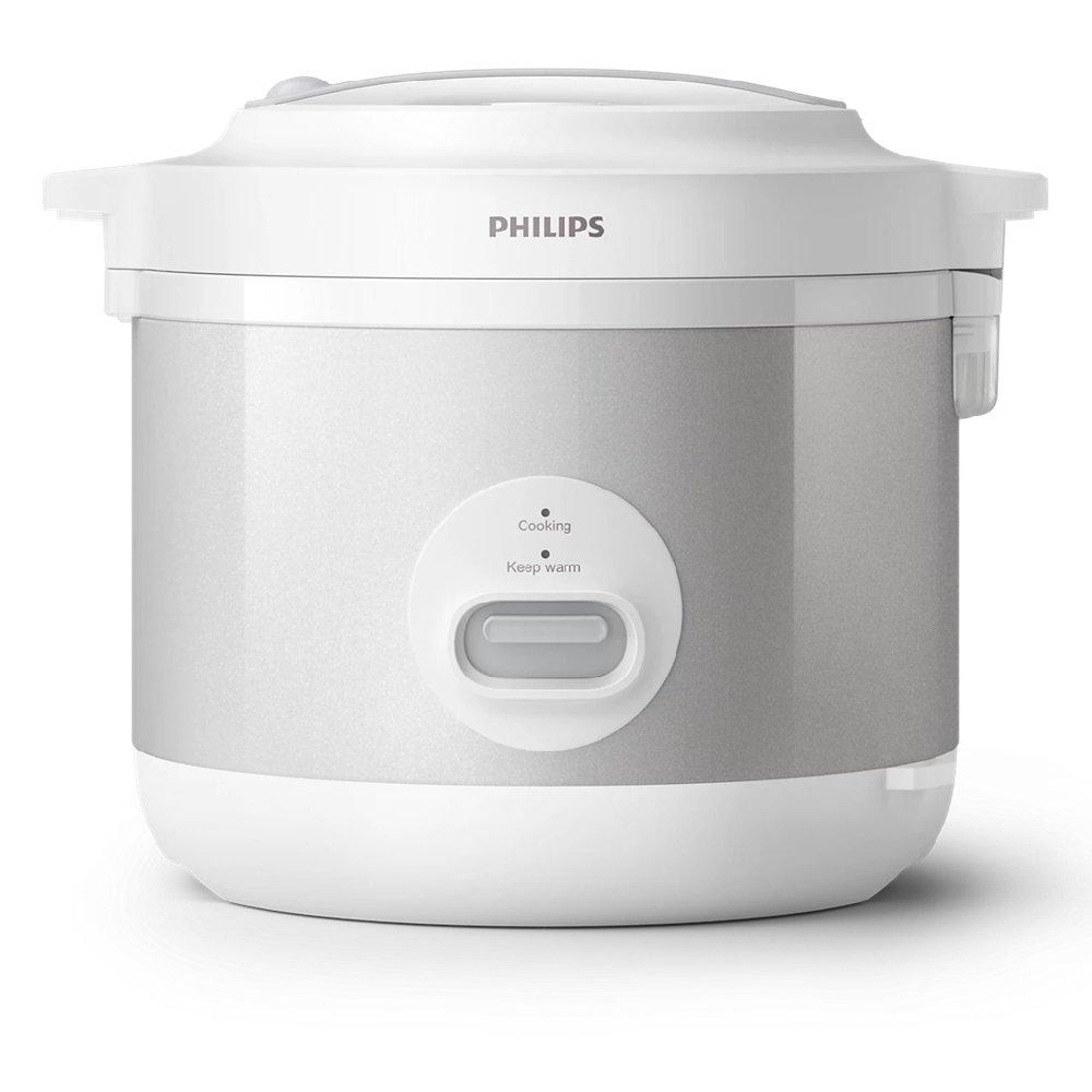 Philips Rice Cooker 1000 Series, 780W, 1.8L, HD3008/30 - White & Silver