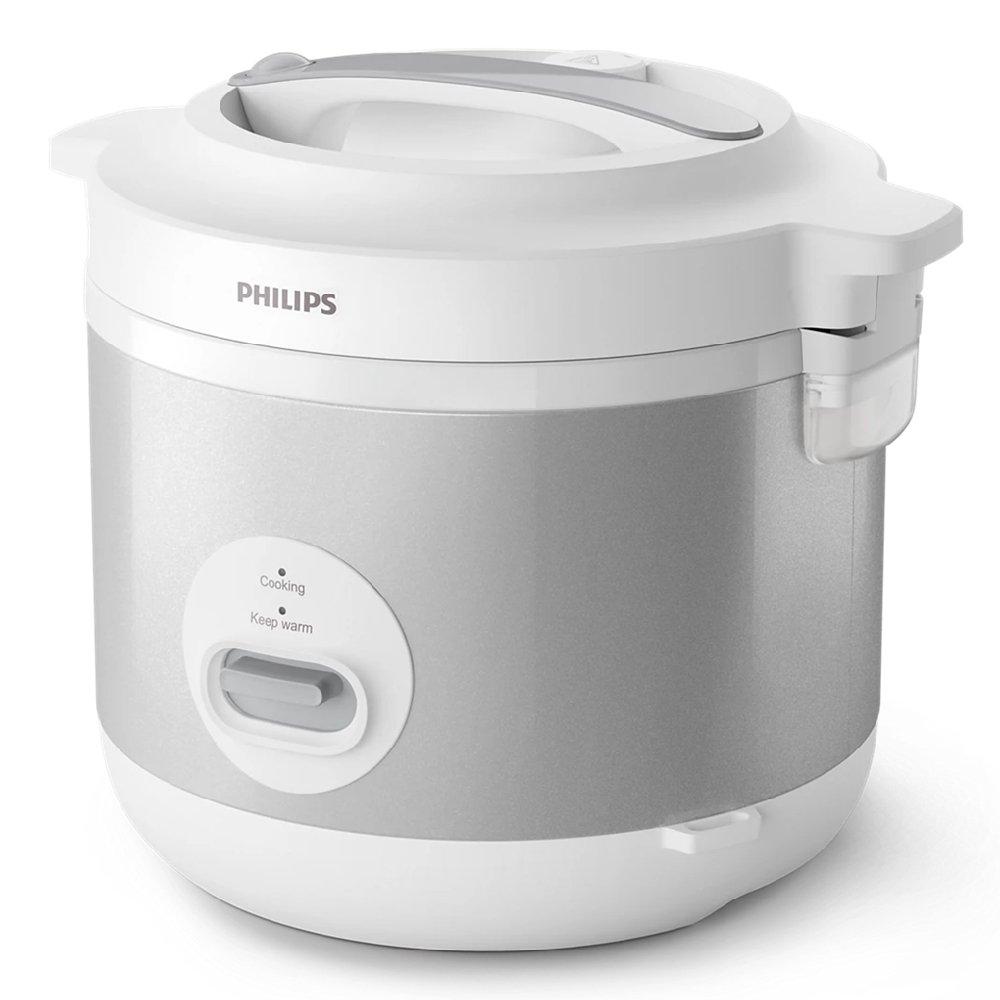 Philips Rice Cooker 1000 Series, 780W, 1.8L, HD3008/30 - White & Silver