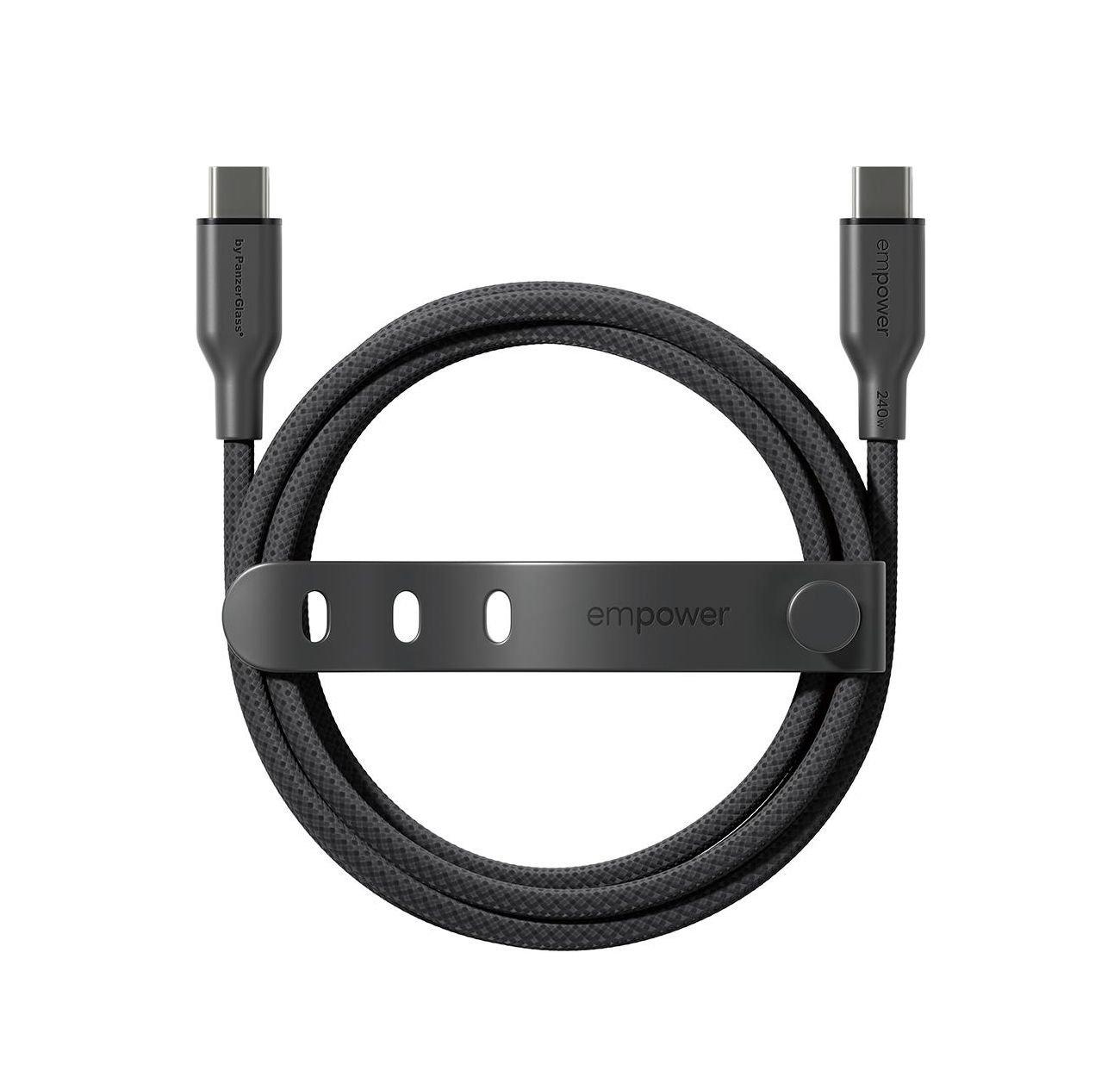 PanzerGlass Empower USB-C to USB-C Charging cable, 240W, 1.2M, EM77569 - Black