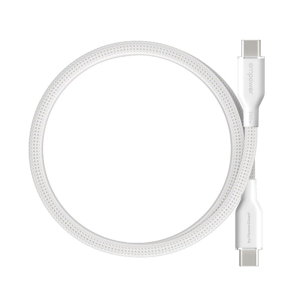 PanzerGlass Empower USB-C to USB-C Magnetic Charging cable, 240W, 1.5M, EM68208 - White