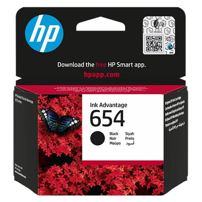 HP 654 Original Ink Advantage Cartridge, 400 Pages, 7FP39UE - Black