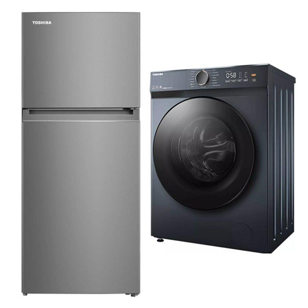 Toshiba Top Freezer Refrigerator + Front Load Washer, Bundle, GR-RT559+TW-T21BU9