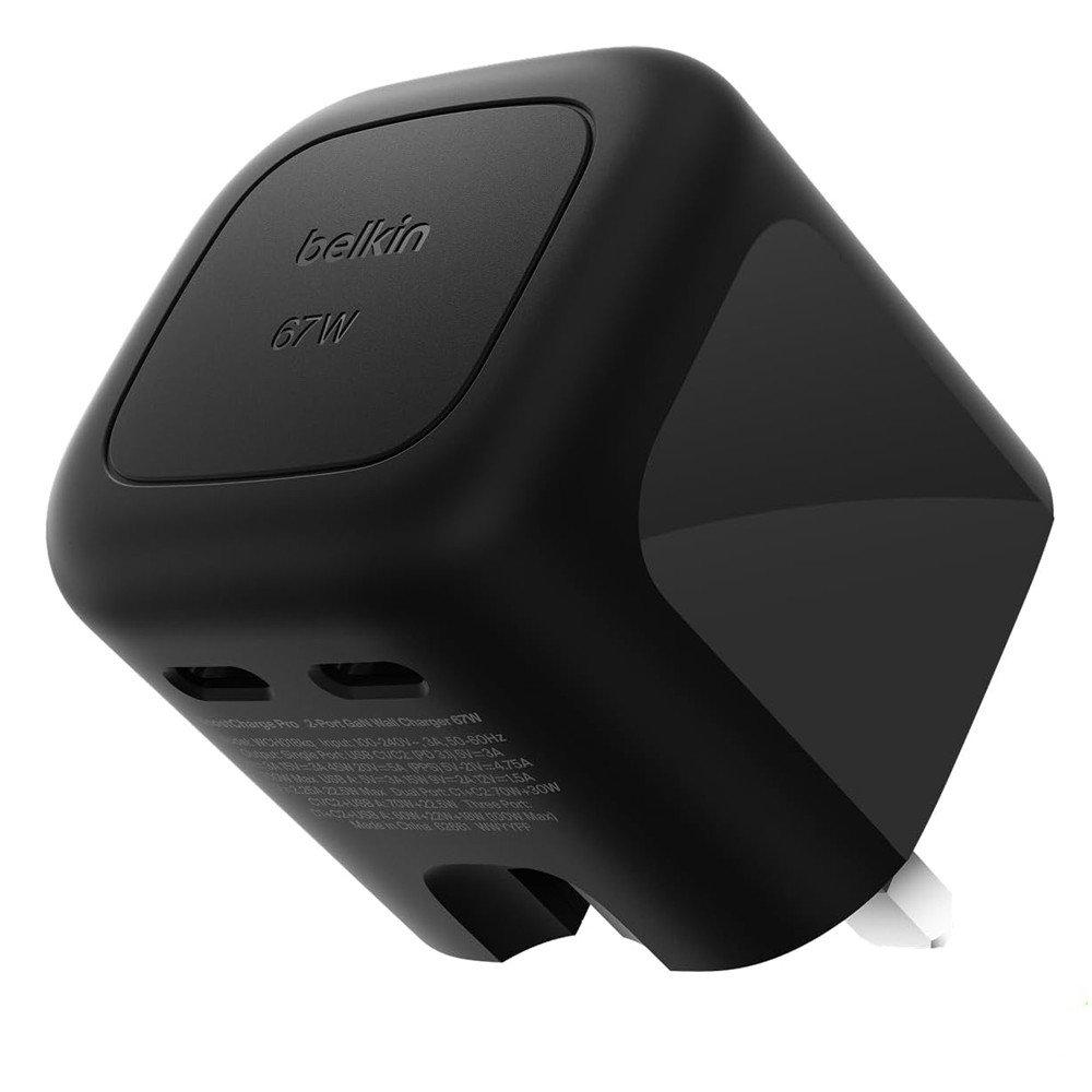 belkin Belkin Dual usb-c Gan Wall Charger WCH020mybk 67W Adaptors Chargers & Batteries