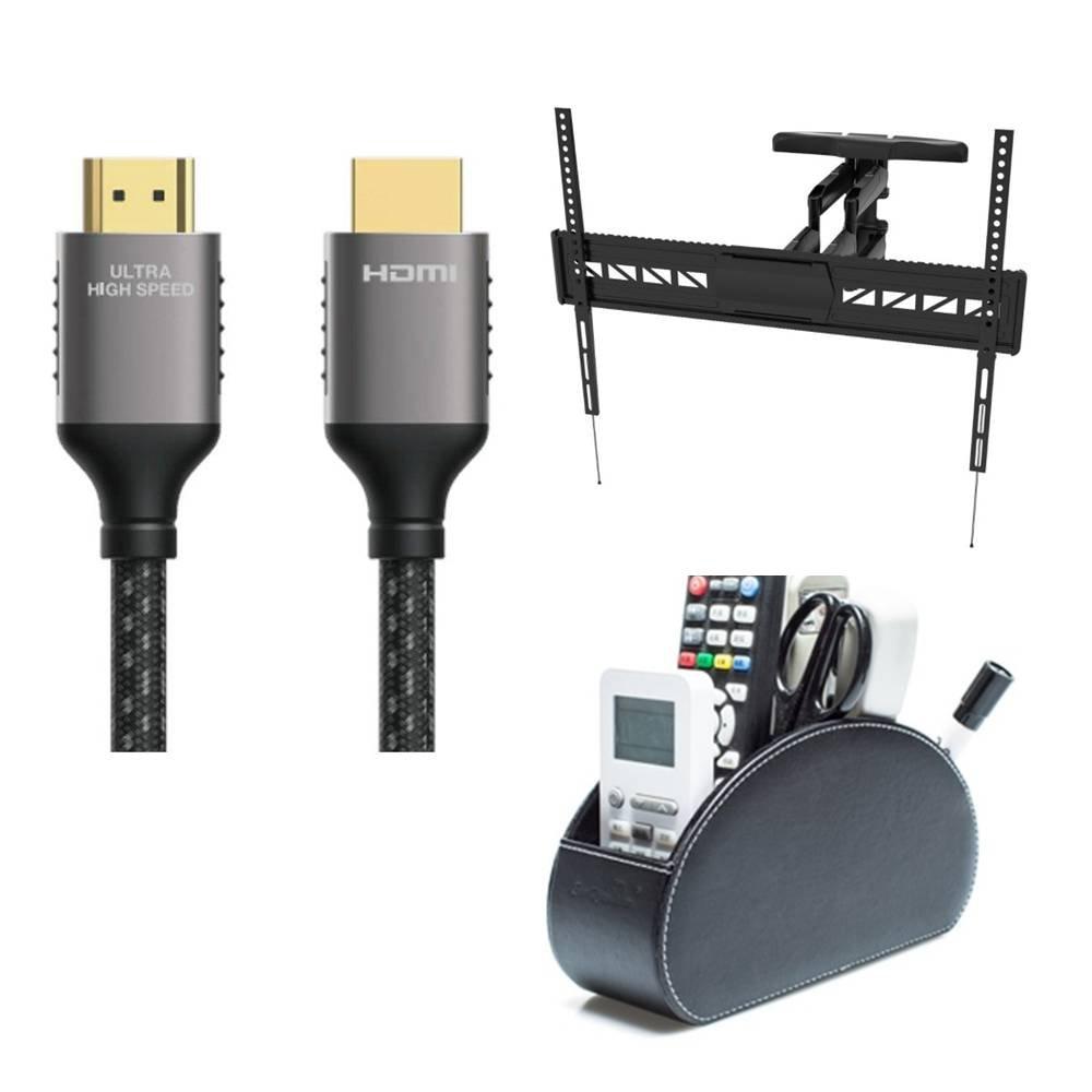 LOCTEK Wall Mount for TV + EQ Remote Control Holder + EQ HDMI Cable, Bundle, LOCTEKWMBPKG
