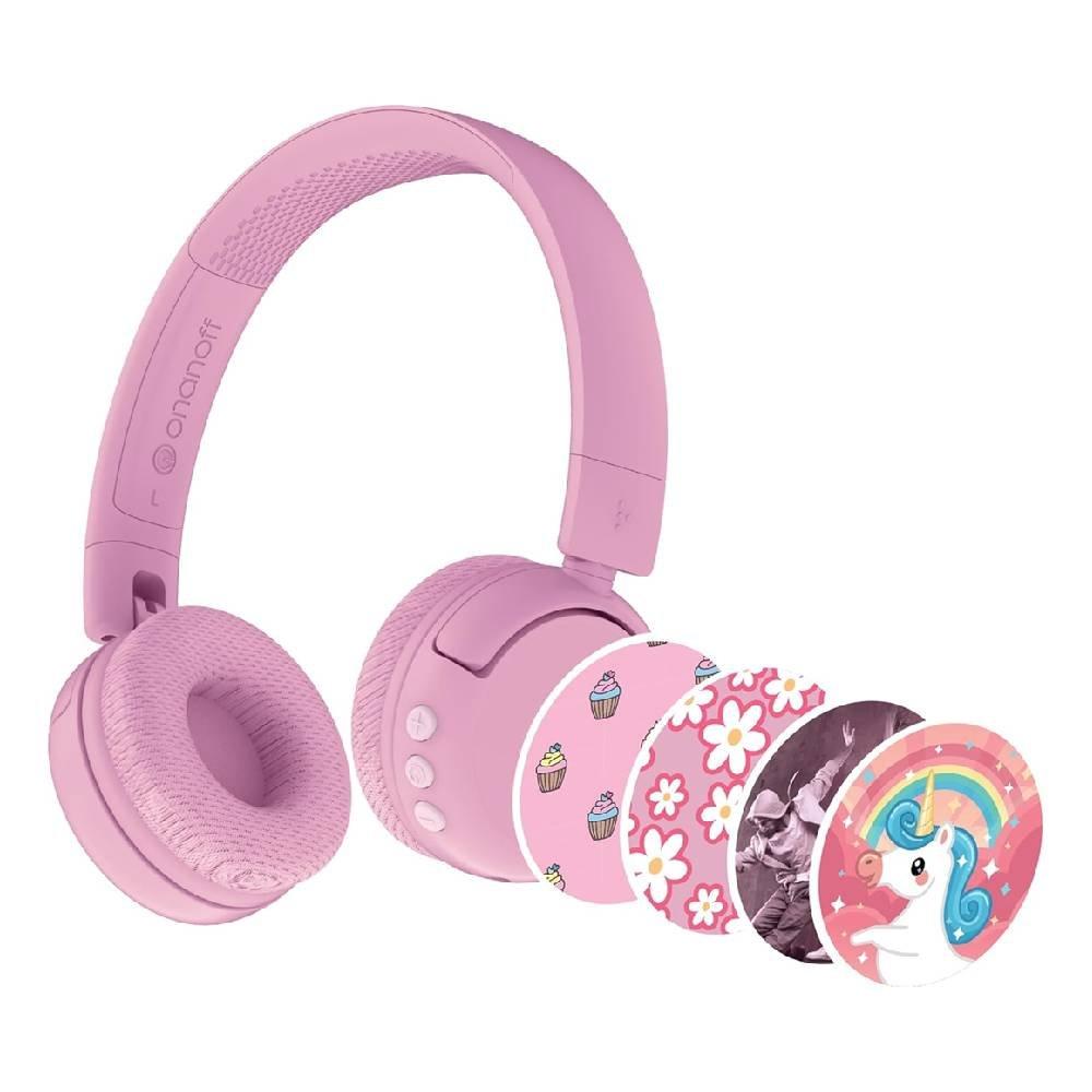 سماعة رأس من بدي فونز بوب فن القابلة للطي للأطفال مع ميكروفون - وردي