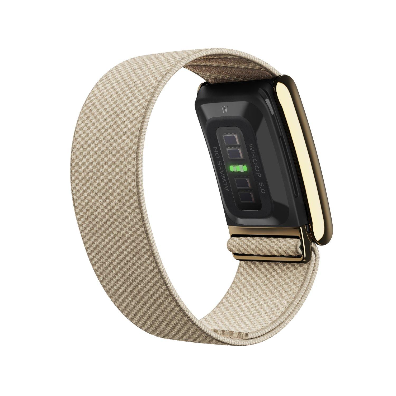 WHOOP 5.0 SuperKnit Luxe Band, Dune/Gold