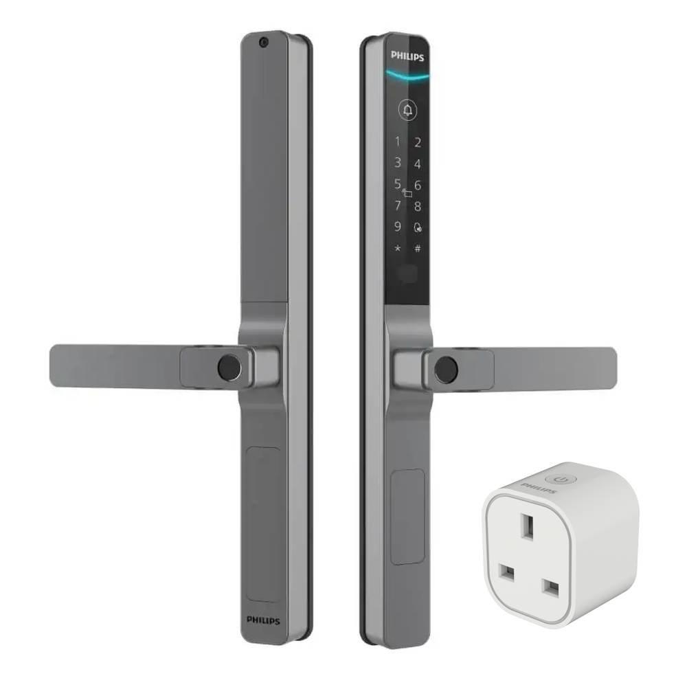 Philips Dual sided fingerprint Smart Door lock, WIFI, DDL611-18HBS- Grey 