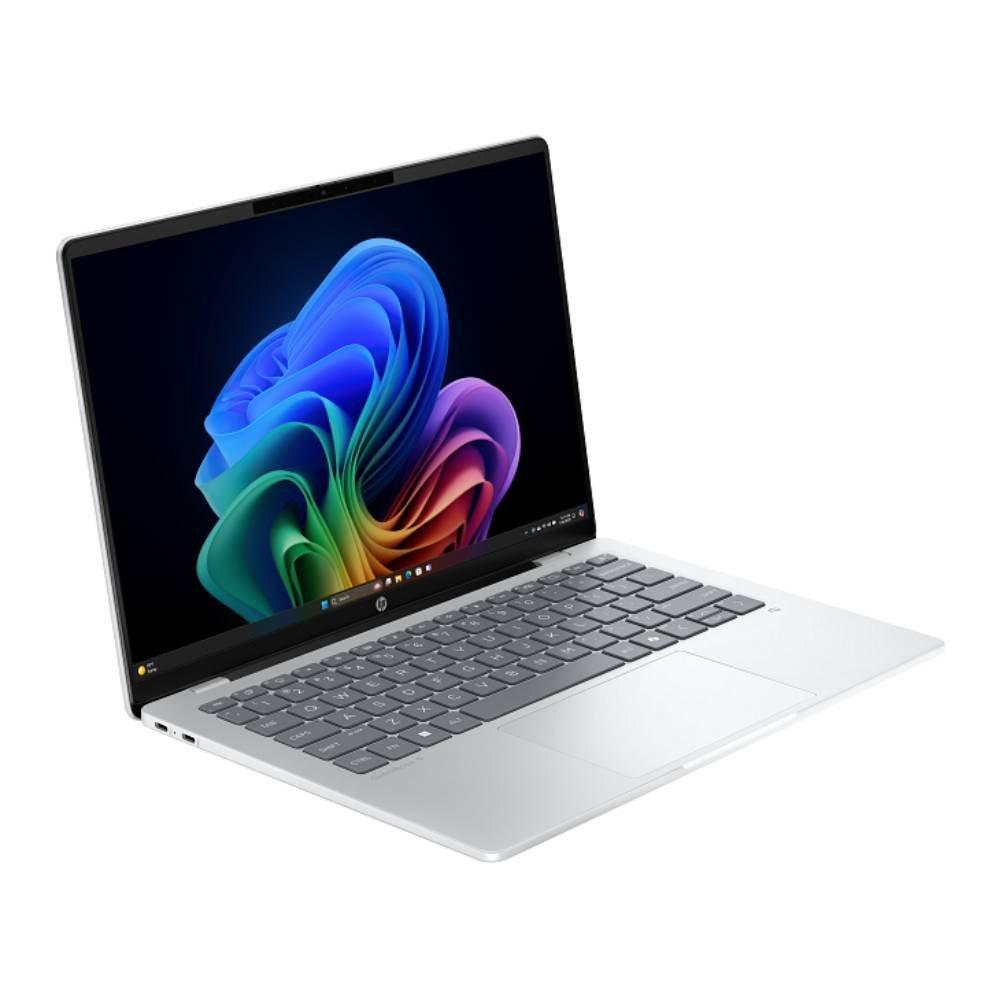 HP OmniBook 5 Laptop, Snapdragon X, 16GB RAM, 512GB SSD, Qualcomm Adreno, 14-Inch, Windoes 11 Home, 14-HE0001NE - Silver