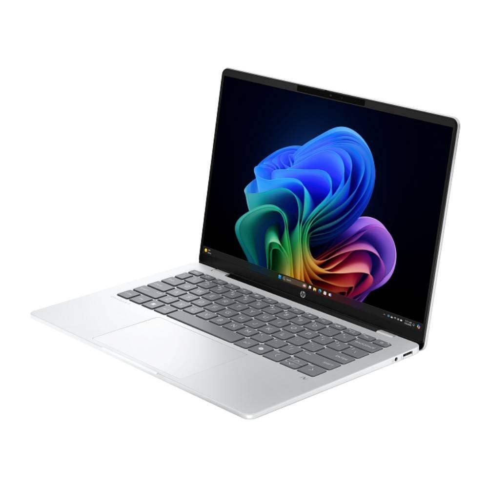 HP OmniBook 5 Laptop, Snapdragon X, 16GB RAM, 512GB SSD, Qualcomm Adreno, 14-Inch, Windoes 11 Home, 14-HE0001NE - Silver