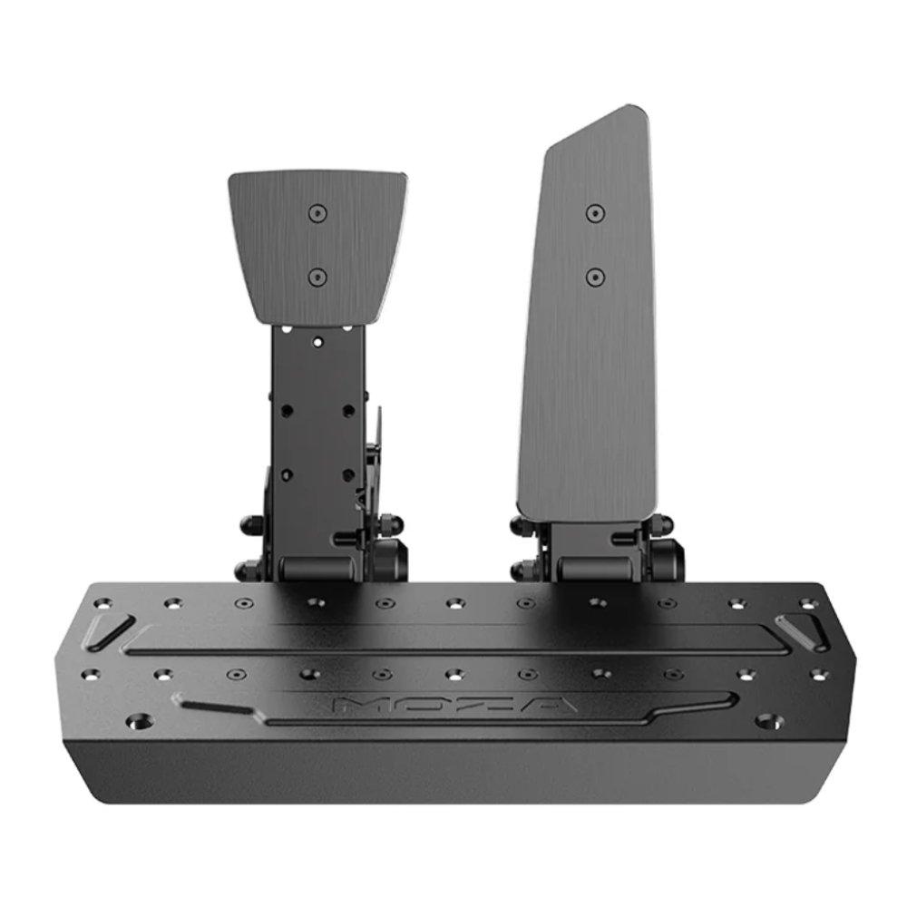 MOZA SR-P Pedal 2 Set, Dual Sensor Fusion Algorithm, 16-Bit High Precision Magnetic Encoder, Adjustable Pedal Spacing, Up to 100Kg Pressure Sensor, High-Strength Steel, Black | RS11